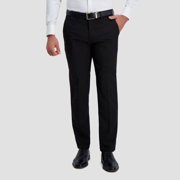 Haggar H26 -  Men's 34" Tailored Fit Straight-Fit Pan Black - Picture 1 of 4
